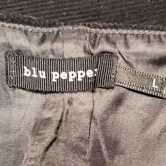 Blu Pepper Large Black Embroidered Multi Color Floral Corduroy Skirt - Picture 8 of 10